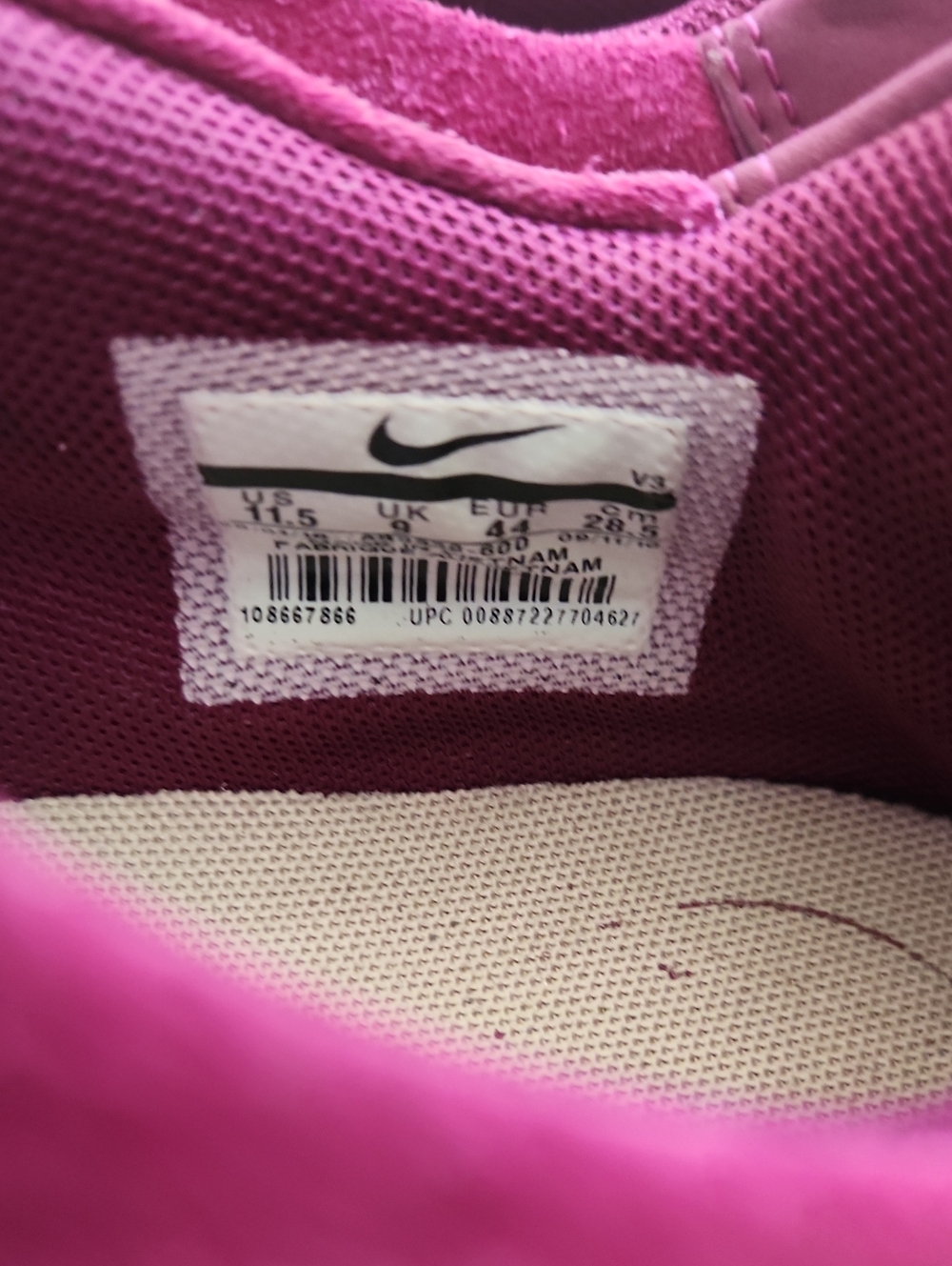 Nike Women’s Air Force 1's Low-Top Platform Suede Sneakers — Magenta 11.5 - Picture 5 of 8